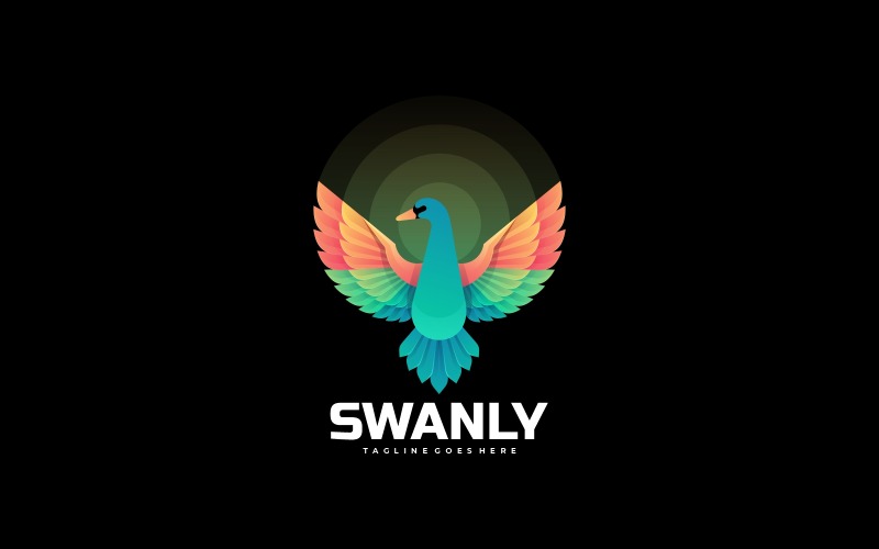 Vector Swan Gradient färgglad logotyp