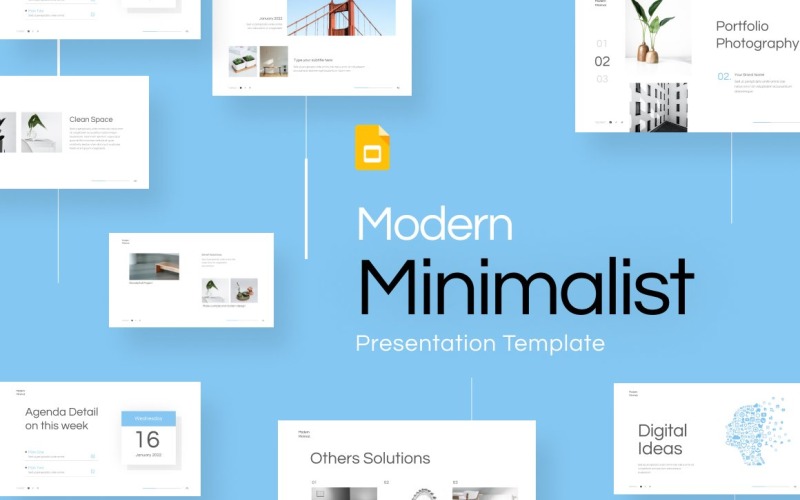 Moderne minimalistische Google Slides-Vorlage