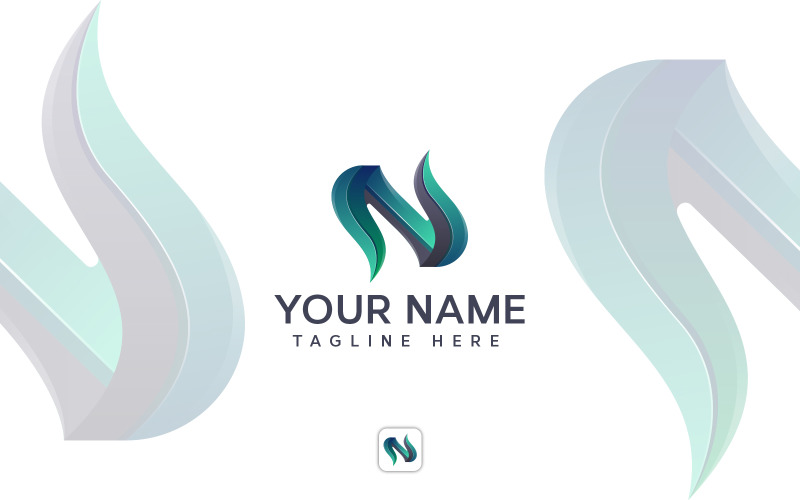 Streszczenie litera N Logo Design Concept Vector