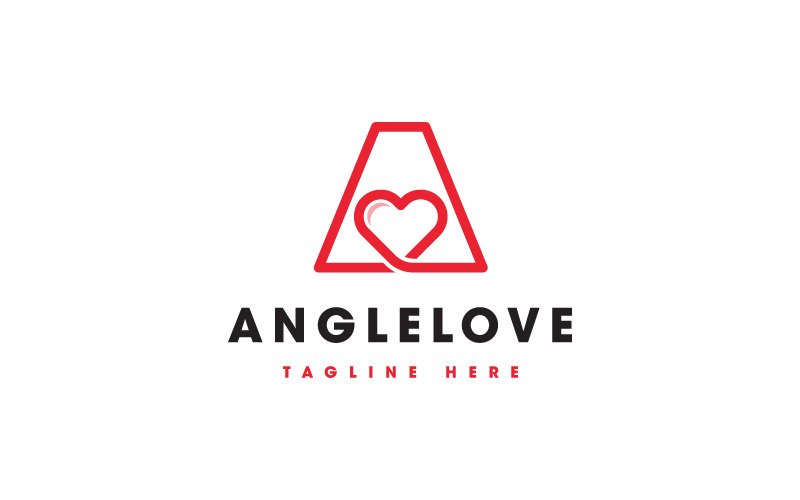 Szablon Logo litery A serca