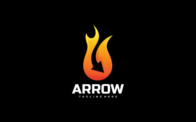 Estilo do logotipo do Arrow Fire Gradient