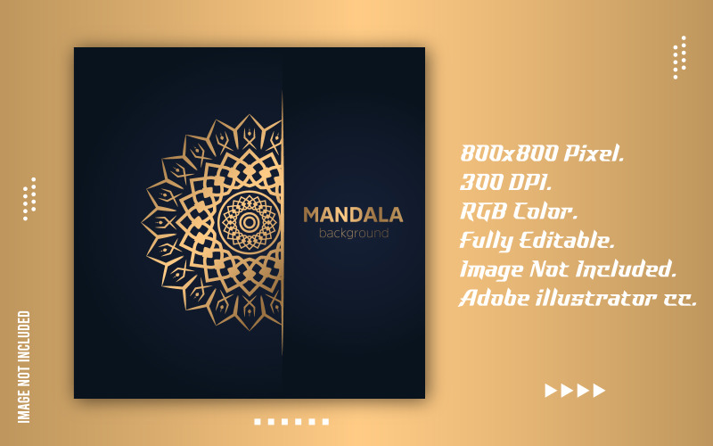 Kreative Mandala-Kunst mit goldenem Farbverlauf