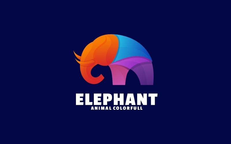 Logo coloré d'éléphant de vecteur