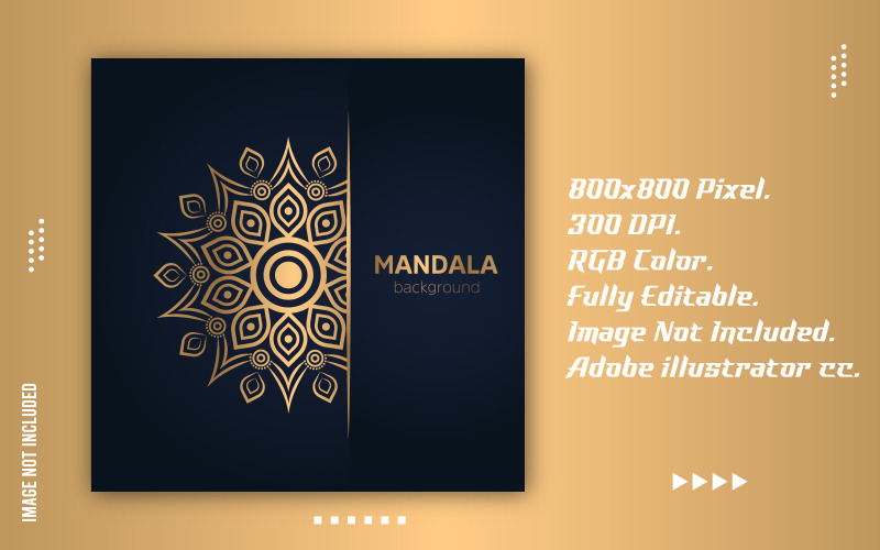 Modèle de mandala créatif dégradé doré