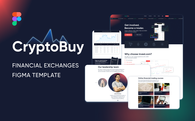 Modello di interfaccia utente CryptoBuy per designer