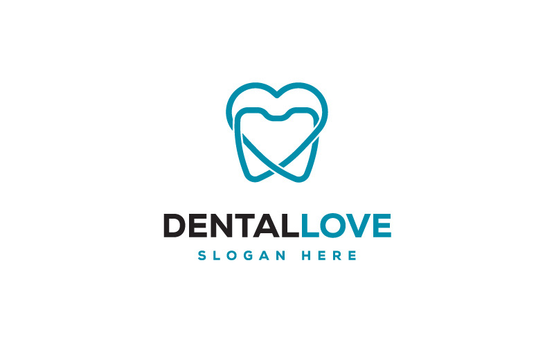 Moderní zubní láska Logo šablona