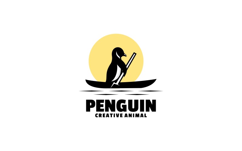 Pinguin-Silhouette-Logo-Stil