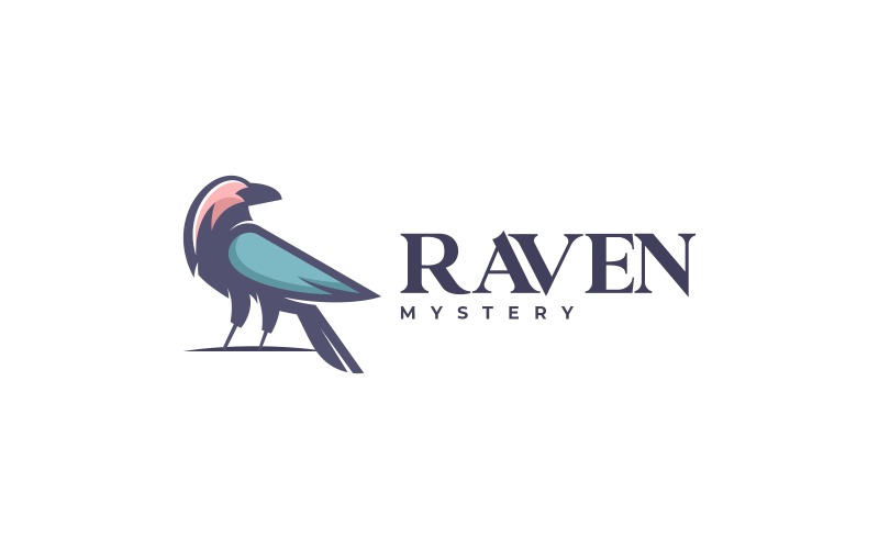 Raven Prosty Styl Logo Maskotki