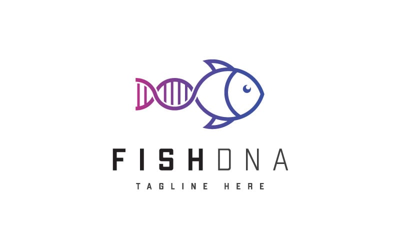 Шаблон логотипа ДНК современной рыбы