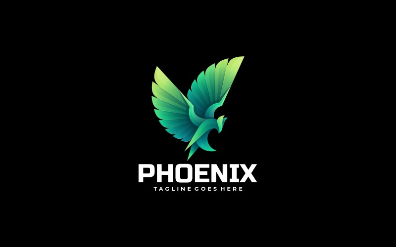 Vector Phoenix Gradient Logotyp mall