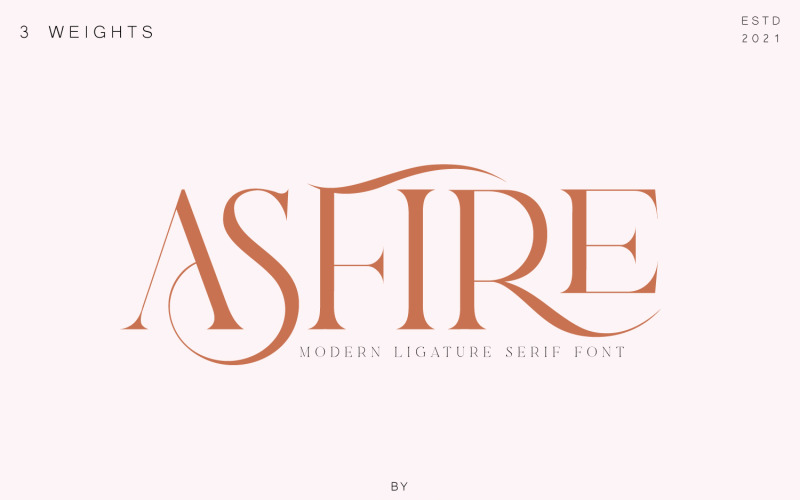 Asfire — elegancka czcionka szeryfowa ligatury