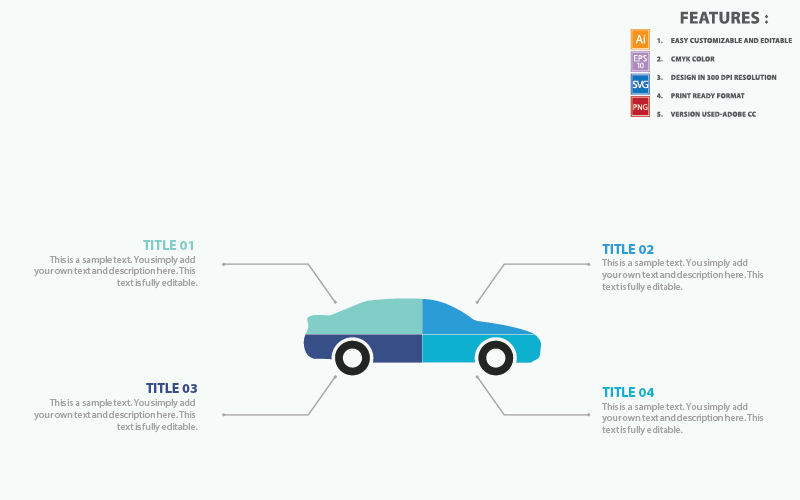 Auto Infographic Vector Sjabloon