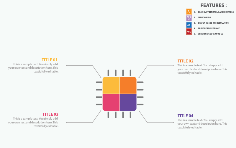 CPU-infographic vectorsjabloon