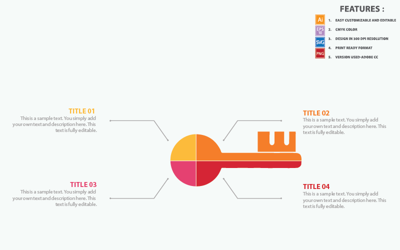 Klíčová infographic vektor šablona