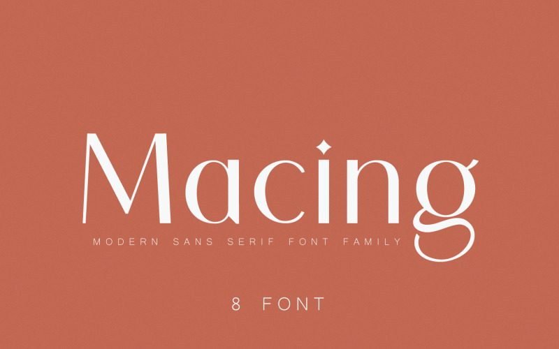 Macing moderní bezpatkové písmo