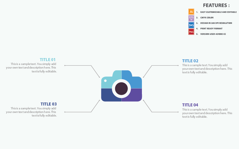 Modèle d'infographie de caméra