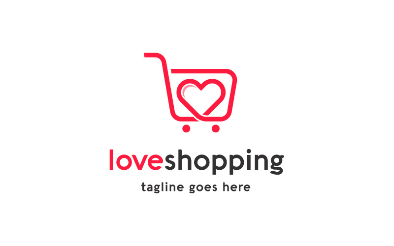Modello di logo per lo shopping d'amore