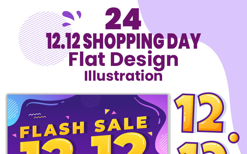 24 Speciální 12.12 Nákupní den Banner Prodej Ilustrace