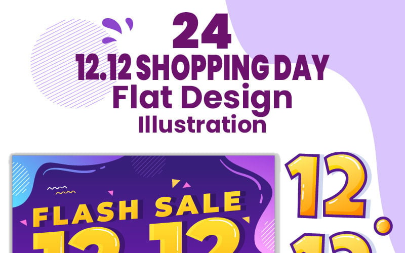 24 Specjalne 12.12 Dzień Zakupów Banner Sprzedaż Ilustracja