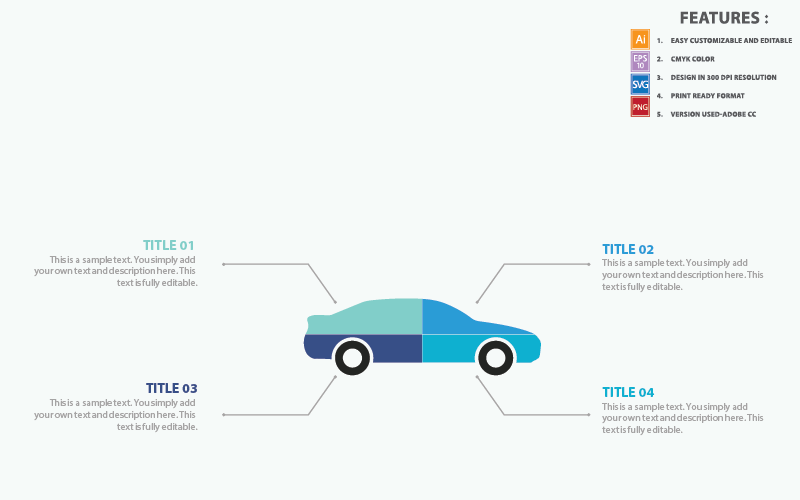 Szablon wektora infografiki samochodu