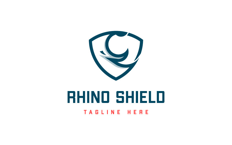 Modello logo scudo di rinoceronte