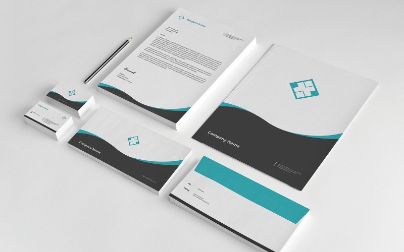 Plantilla de identidad corporativa de paquete de papelería