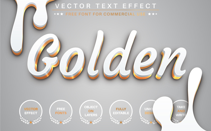 White Gold - Editable Text Effect, Font Style, Graphics Illustration