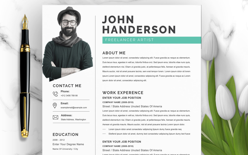 John Handerson / Modèle de CV