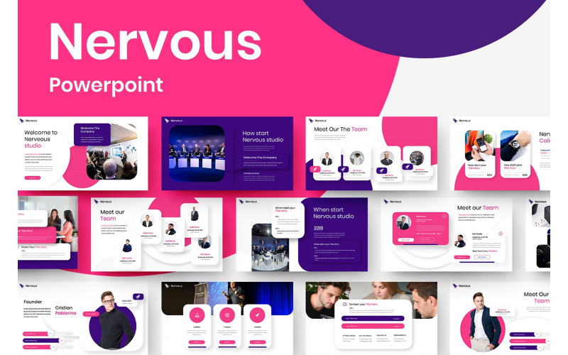 Nervous Business PowerPoint Template TemplateMonster