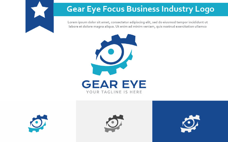 Gear Eye Setting Skupienie Strategia Business Industry Logo