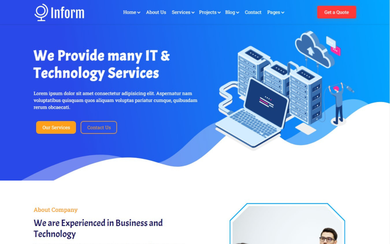 Inform – IT megoldások és üzleti szolgáltatások websablonja