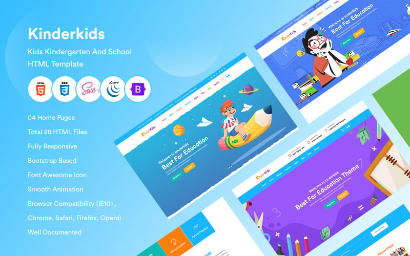 Kinderkids - modelo HTML para crianças de jardim de infância e escola