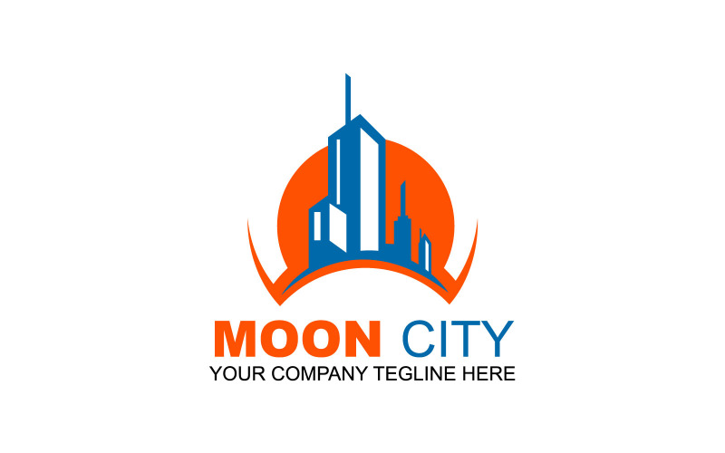 Plantilla de diseño de logotipo Moon City