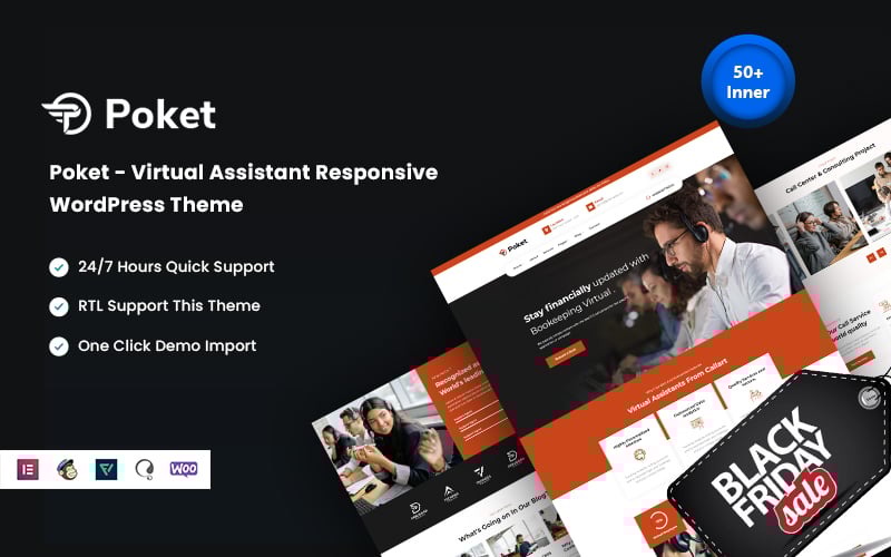 Poket – 虚拟助手响应式 WordPress 主题