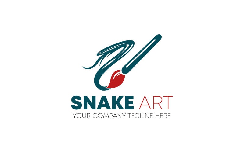 Snake Art Logo Design Template