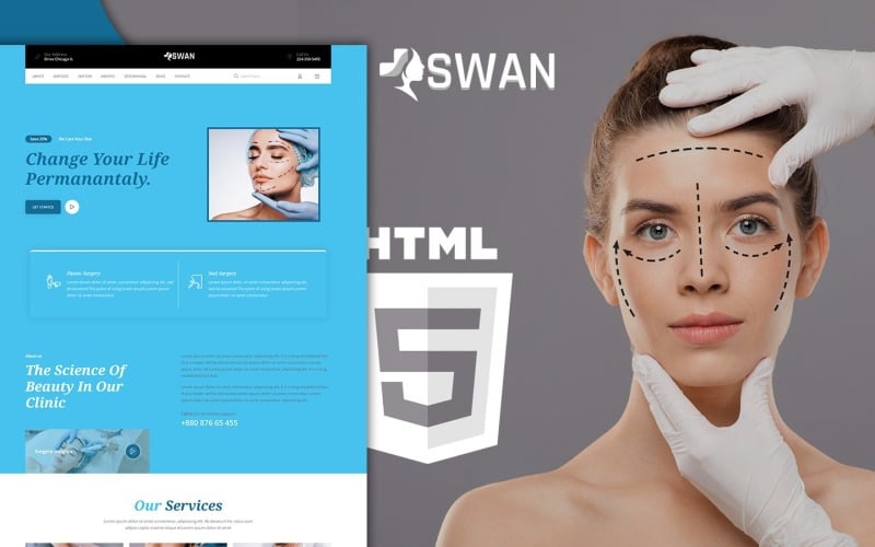 Swan Plastic Surgery Clinic Landing Page Template