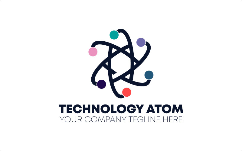 Technology Atom Logo Design Template