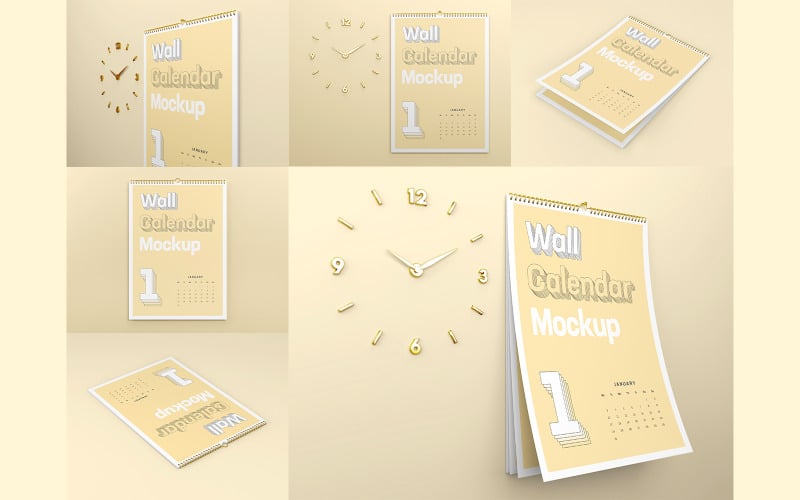 Calendario da parete Mockup Set 6 in 1