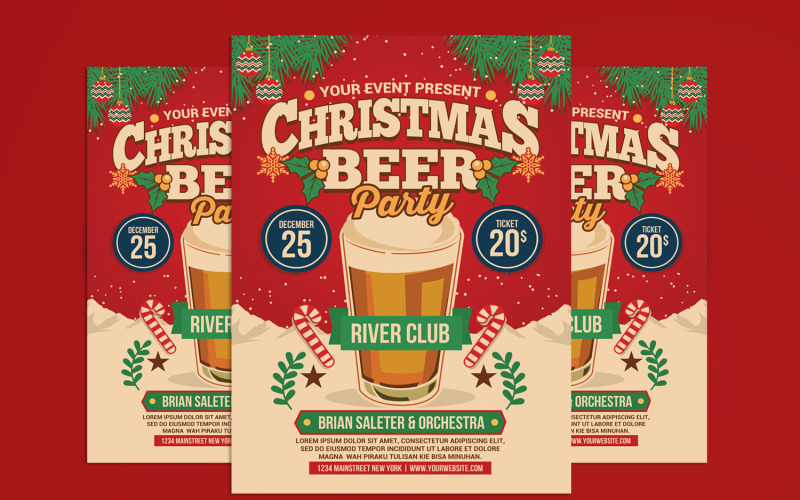 Christmas Beer Party Flyer