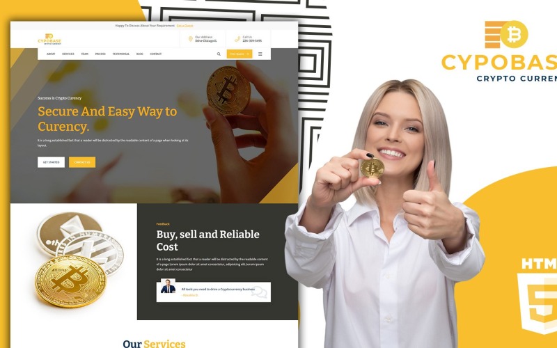 Cypobase Bitcoin Crypto Currency Company Zielseitenvorlage