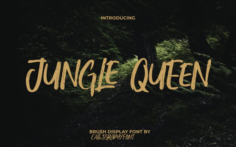 Czcionka wyświetlacza pędzla Jungle Queen