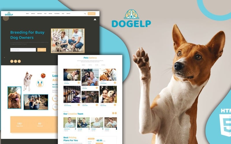 Dogelp Animal Dog Shelter Landing Page Website-Vorlage