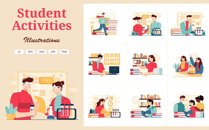 M328_Student Activities Illustrations - TemplateMonster
