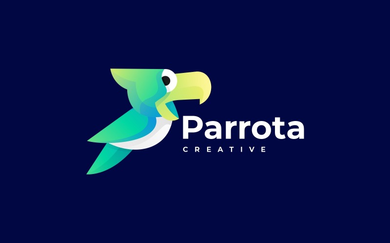 Vector papegoja gradient logotyp mall