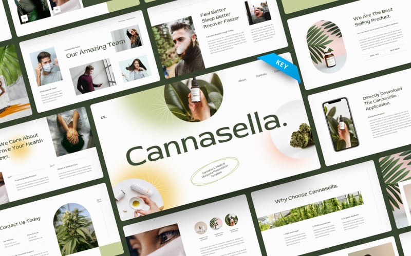Cannasella - Cannabis en medicinale marihuana Keynote-sjabloon