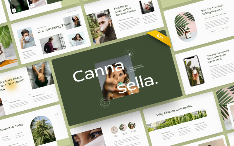 Cannasella - Modèle de diapositive Google sur le cannabis et la marijuana médicale
