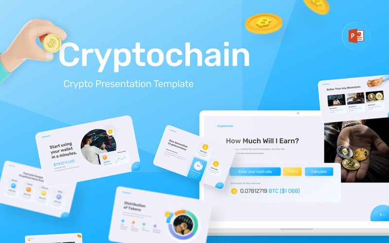 Cryptochain Profesjonalny szablon PowerPoint