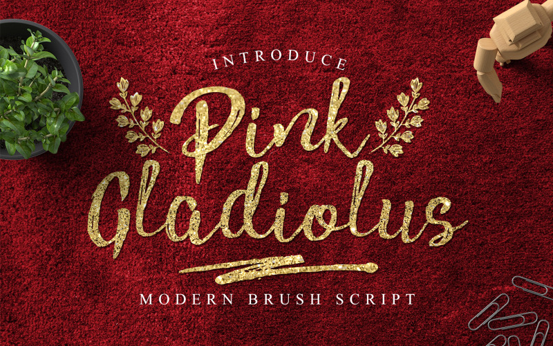 Pink Gladiolus - štětec skript