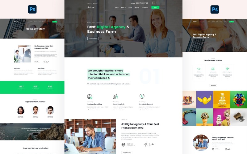 Slutligen - Minimal Digital Agency PSD-mall