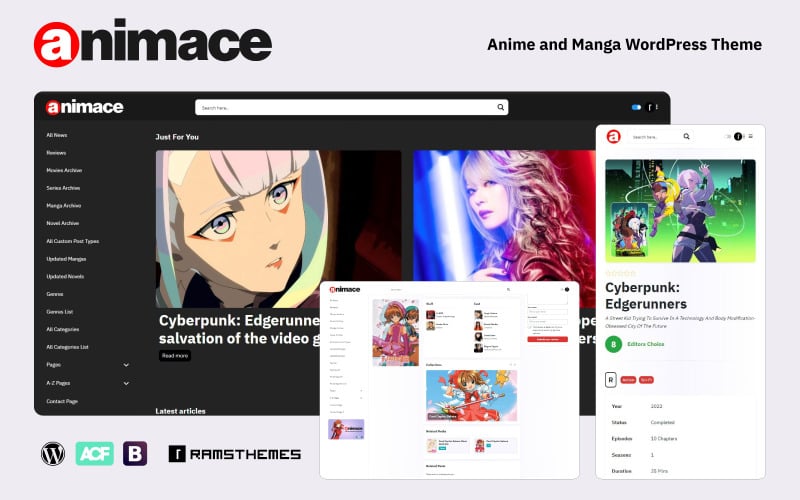 ANIMACE - Anime and Manga WordPress Theme + RTL